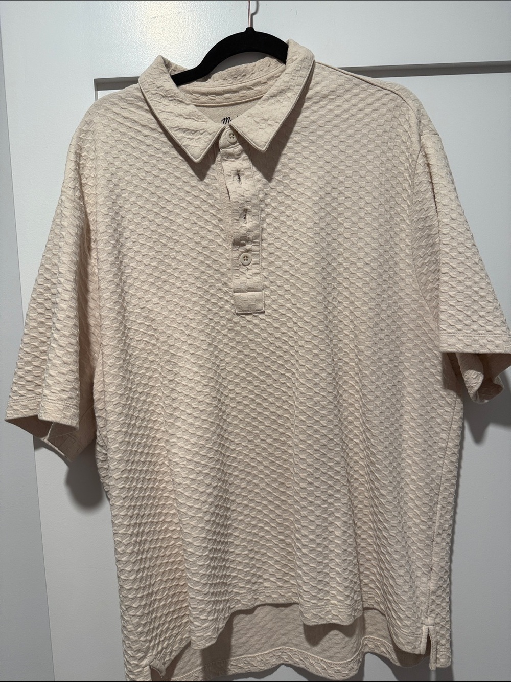 Madewell Men's Textured Polo - Beige Cream